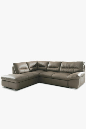 Valódi bőr sarokkanapé fango színben, kényelmes és tartós